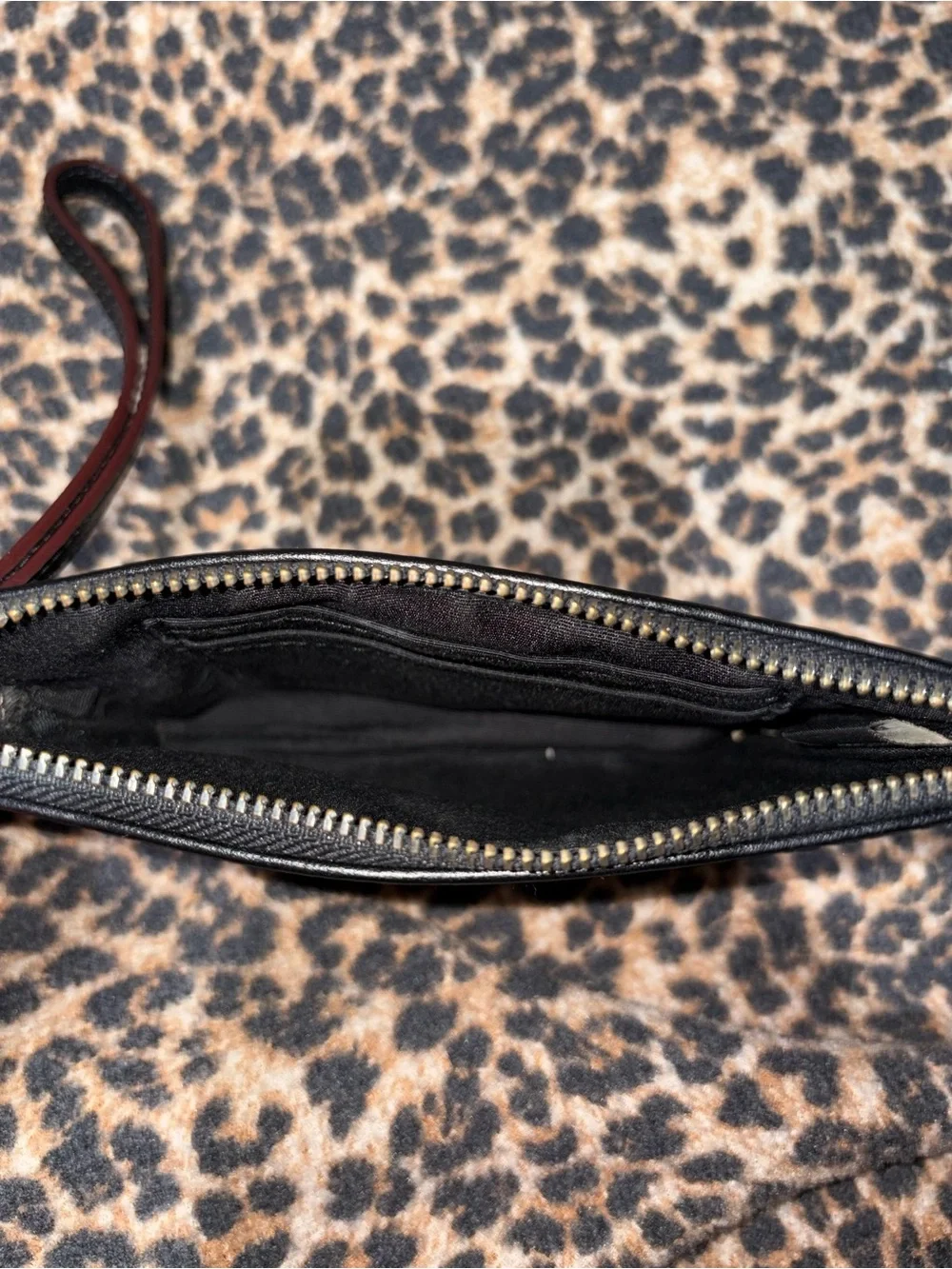 Coach Black Signature Pattern Zip Wristlet Phone Case